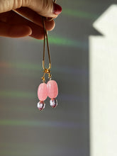 Load image into Gallery viewer, Vintage Pink Glass Earrings
