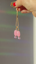 Load and play video in Gallery viewer, Vintage Pink Glass Earrings
