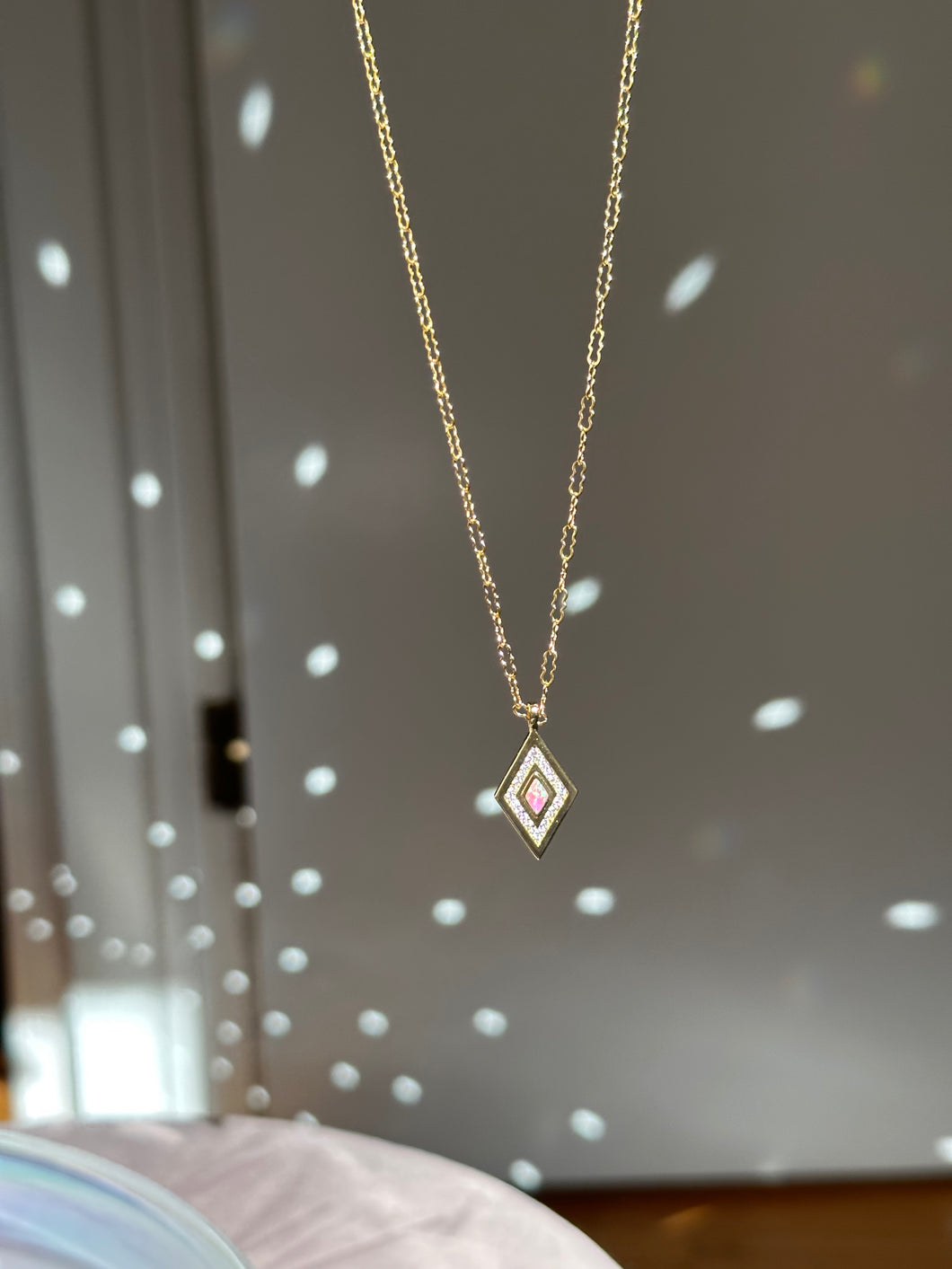 Opalescent Diamond Cut Necklace